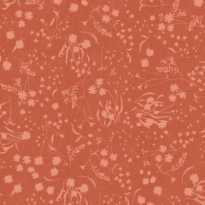 Floral pattern on a red-brown background