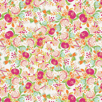 Colorful floral pattern on a white background