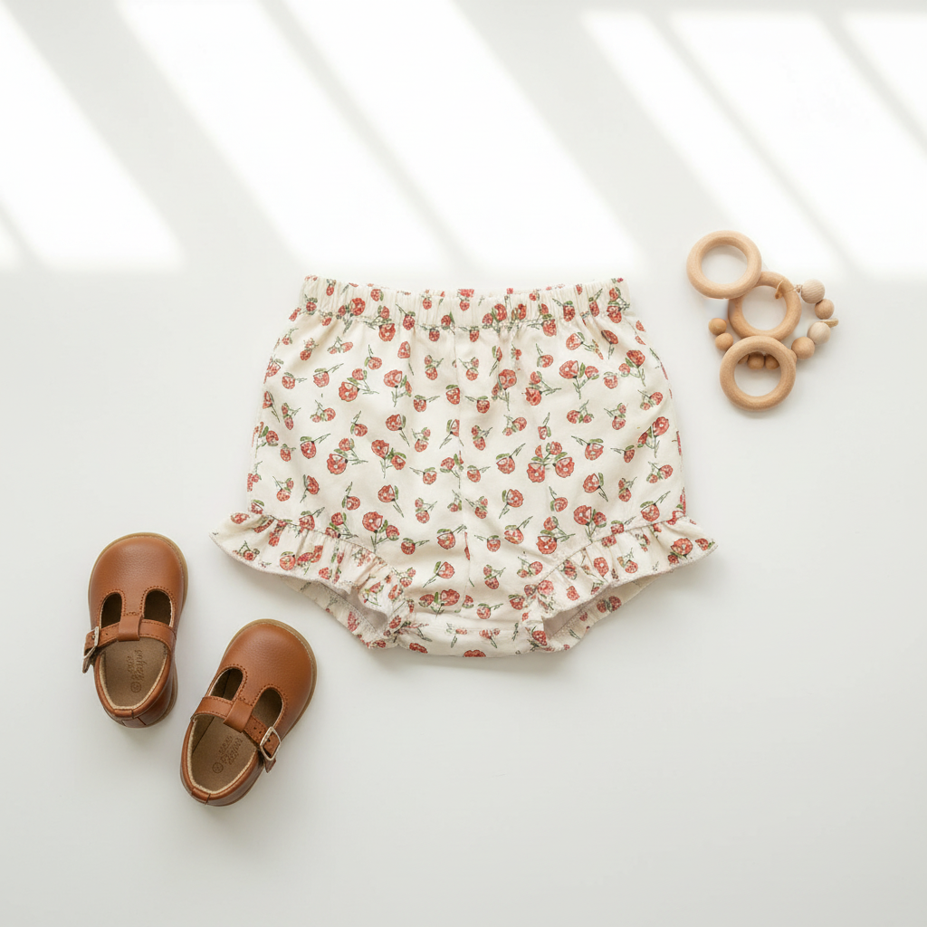 Popelín orgánico de pradera Fond Fronds