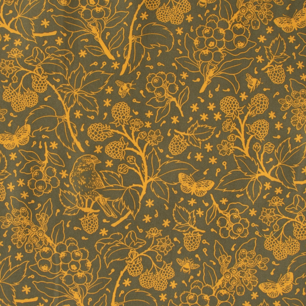 Wild Berries Tonal Midnight Organic Poplin