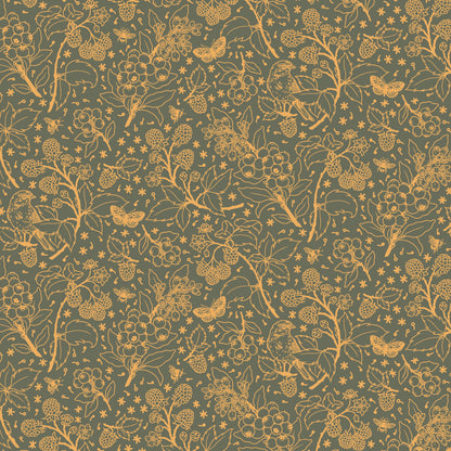 Wild Berries Tonal Midnight Organic Poplin