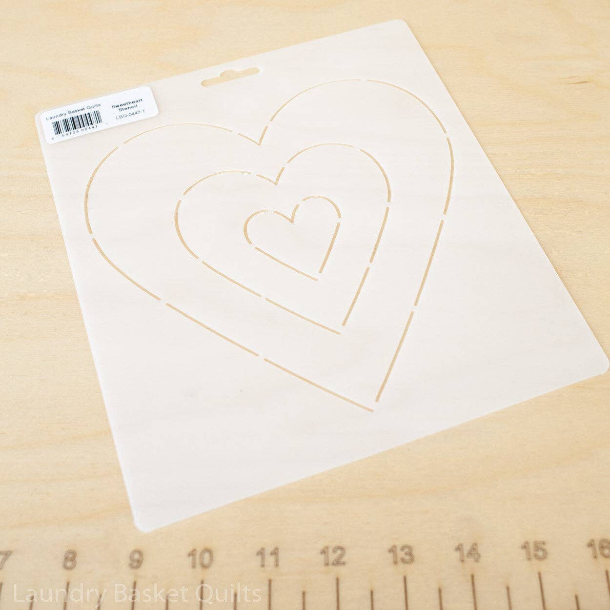 Sweetheart Stencil by Laundry Basket Quilts – 3 Heart Sizes
