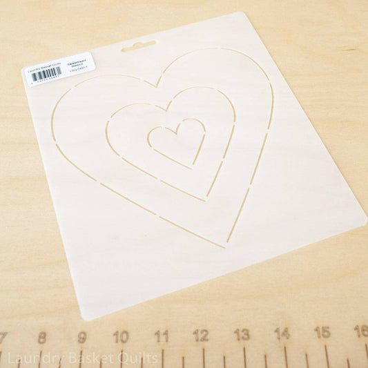 Sweetheart Stencil by Laundry Basket Quilts – 3 Heart Sizes
