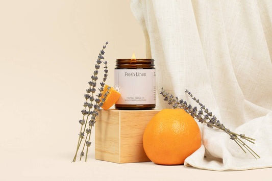 Fontana Fresh Linen Beeswax Essential Oil Jar Candle