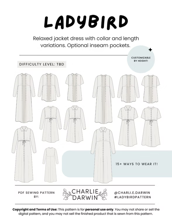 Ladybird Dress & Jacket Sewing Pattern | Charlie Darwin Textiles