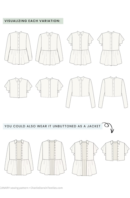 Canary Peplum Top Sewing Pattern | Charlie Darwin Textiles