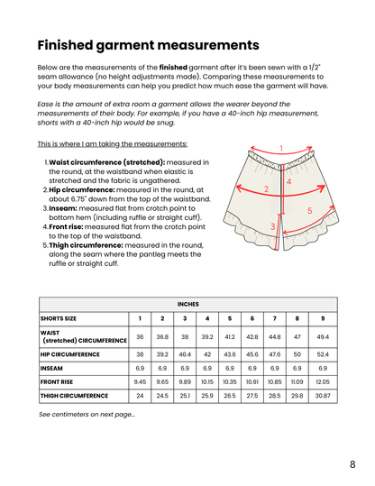 Saltwater Shorts Printed Sewing Pattern | Charlie Darwin Textiles