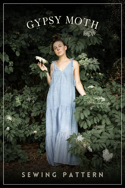 Gypsy Moth Tiered Maxi Dress Printed Sewing Pattern | Charlie Darwin Textiles