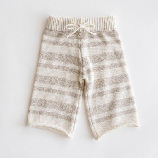 Organic Knit Wideleg Pant: Ecru & Oat Milk / 2-3T