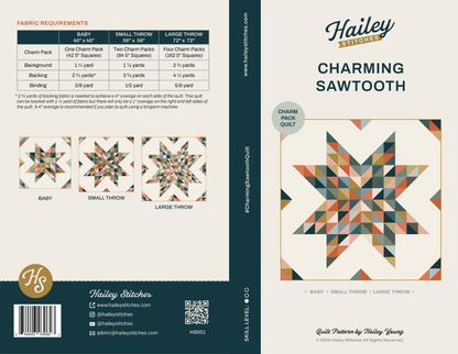 Charming Sawtooth Quilt Pattern by Hailey Stitches