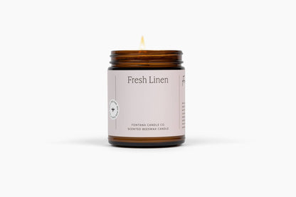 Fontana Fresh Linen Beeswax Essential Oil Jar Candle