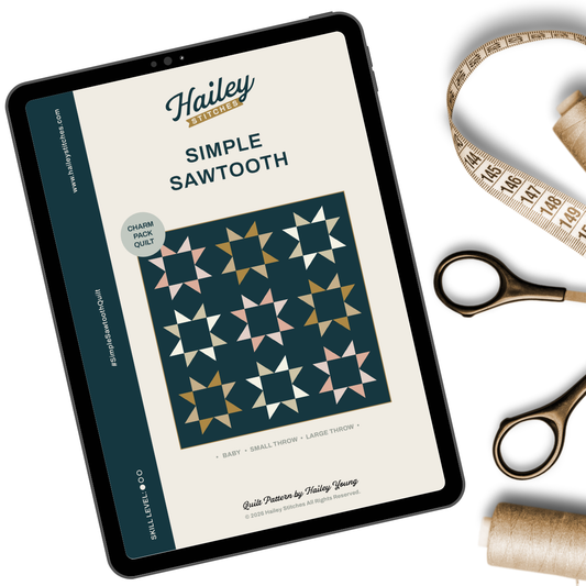 Simple Sawtooth Quilt Pattern by Hailey Stitches
