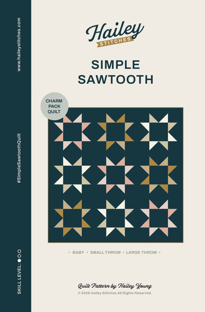 Simple Sawtooth Quilt Pattern by Hailey Stitches