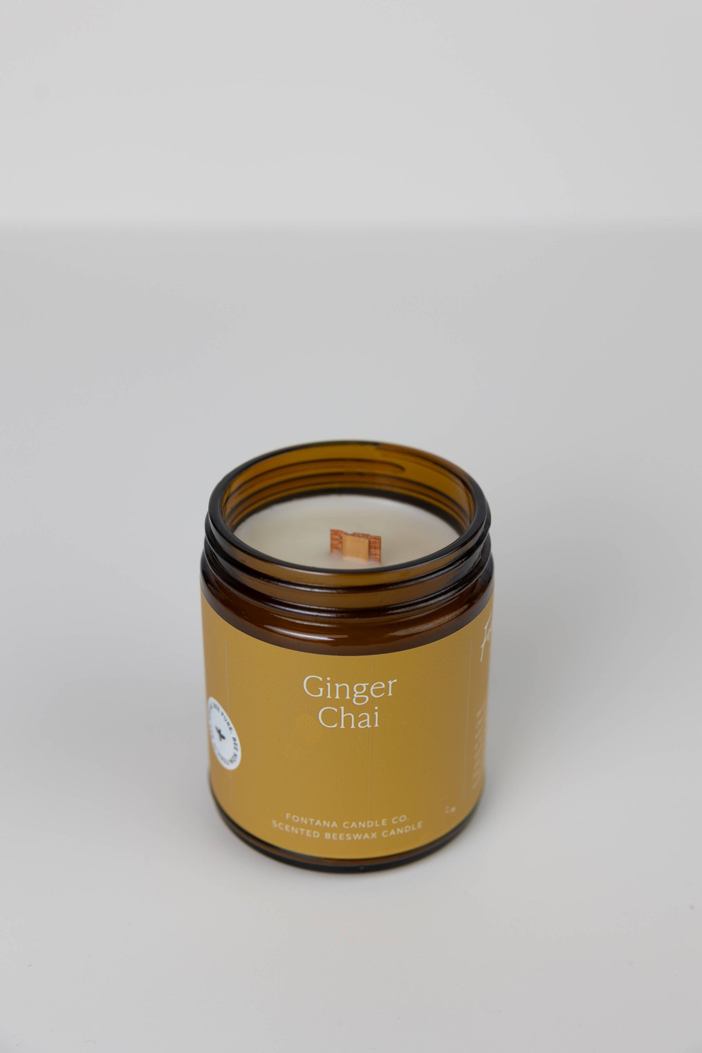Non-Toxic Ginger Chai Essential Oil Beeswax Jar Candle