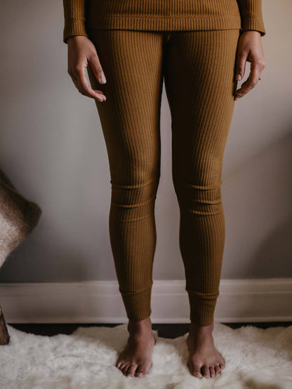 Organic Ribbed Cotton Legging: Bronze / US 8 / EU 40 / UK 12