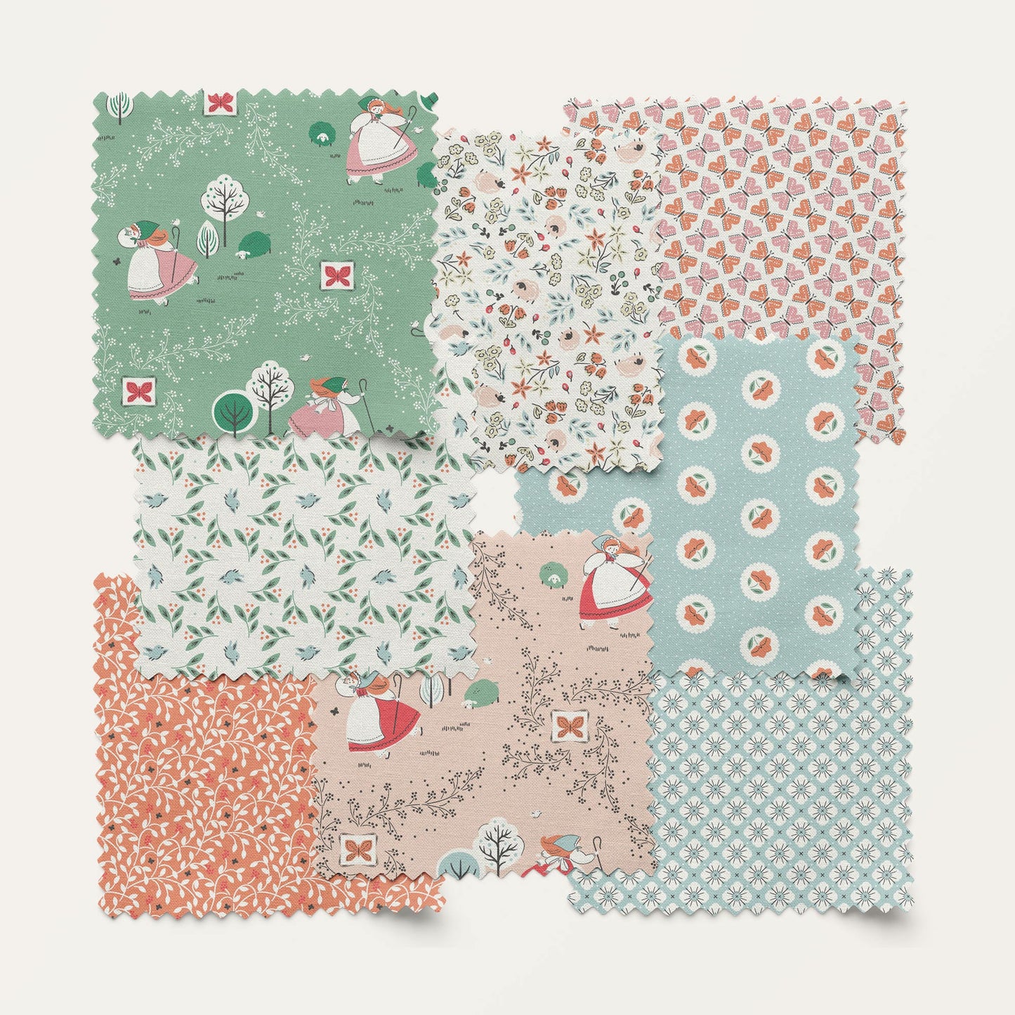 Scattered Flock | Apricot Organic Poplin