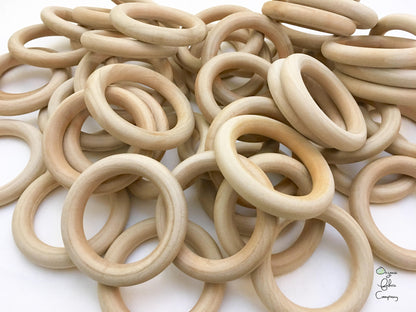 3" Diameter - Natural Maple Wood Rings - Certified CPSIA Compliant - Teething Nursing Toy