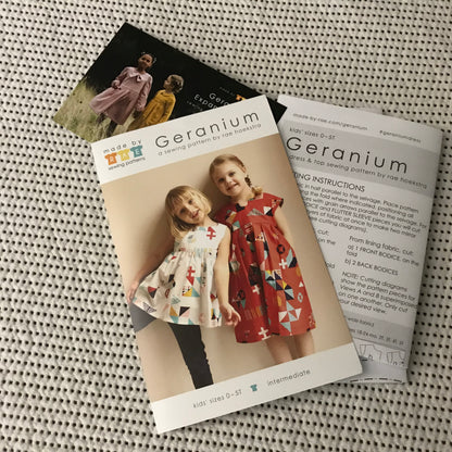 Geranium Girl's Dress Paper Pattern 0 - 5T