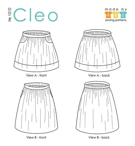 Cleo Skirt Paper Pattern XS, S, M, L, XL, Plus Sizes 1-3