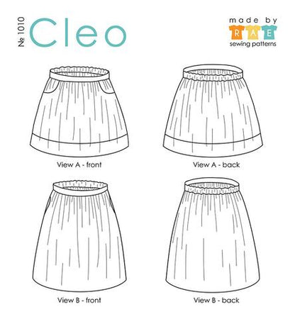 Cleo Skirt Paper Pattern XS, S, M, L, XL, Plus Sizes 1-3