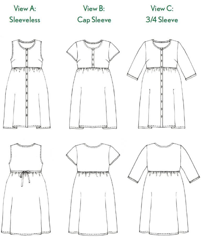 Patrón de papel para coser vestidos Hinterland