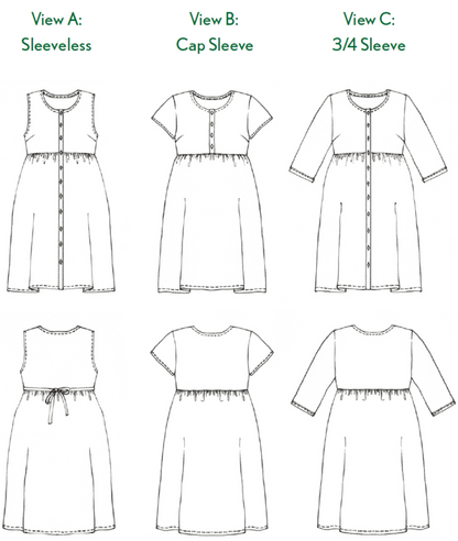 Patrón de papel para coser vestidos Hinterland