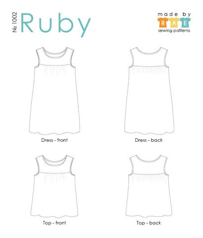 Ruby Dress & Top Paper Pattern XS, S, M, L, XL, Plus Sizes 1-3