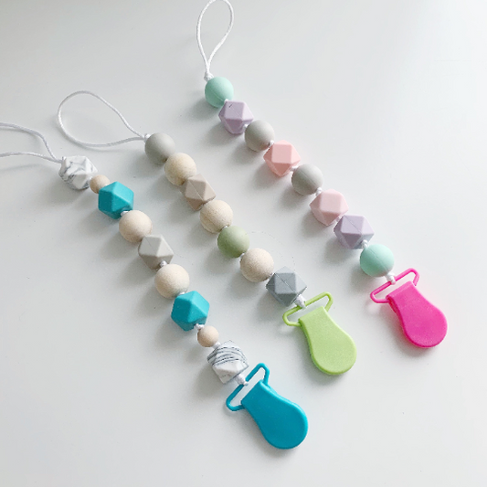 Baby Pacifier Leash + Toy Clip