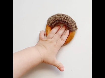 Natural 2.5" Maple Wood + Wool Baby Ring
