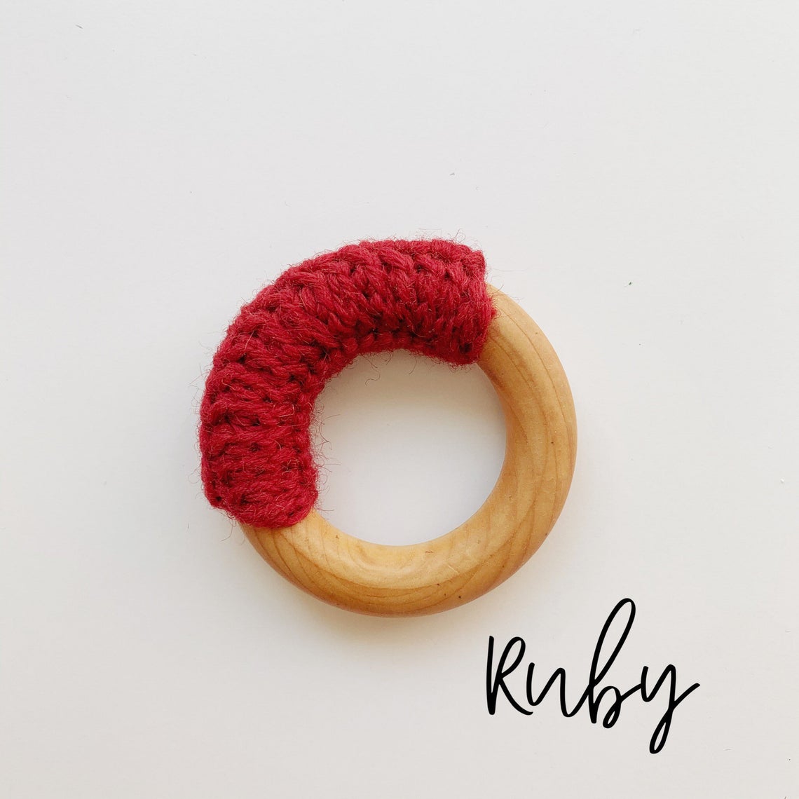 Natural Vegan 2.5" Maple Wood + Wool Baby Ring