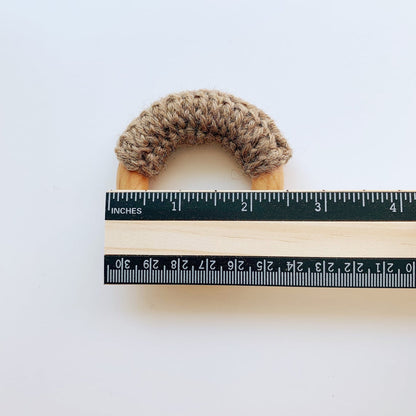Natural 2.5" Maple Wood + Wool Baby Ring