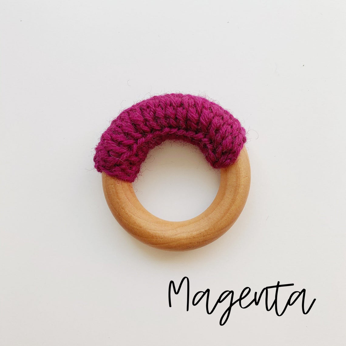 Natural Vegan 2.5" Maple Wood + Wool Baby Ring