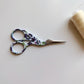 Purple Floral Stork Antique Style Stainless Steel Embroidery Scissors