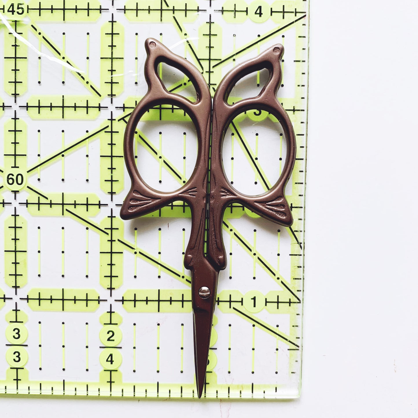 Butterfly Antique Style Chocolate Brown Stainless Steel Embroidery Scissors
