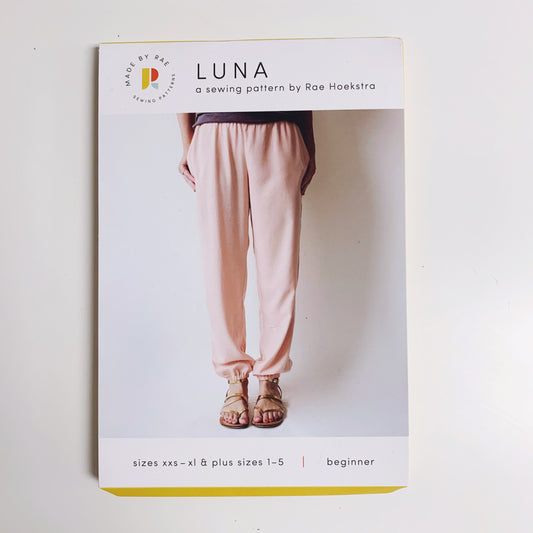 Patrón de papel para pantalones Luna XXS, XS, S, M, L, XL y tallas grandes 1 a 5