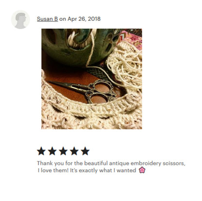 Flora Antiqued Silver Stainless Steel Embroidery Scissors