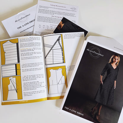 The A-Line Dress Sewing Pattern - UK Sewing Pattern Organic Fabric Company The A-Line Dress Sewing Pattern - UK Sewing Pattern Organic Fabric Company