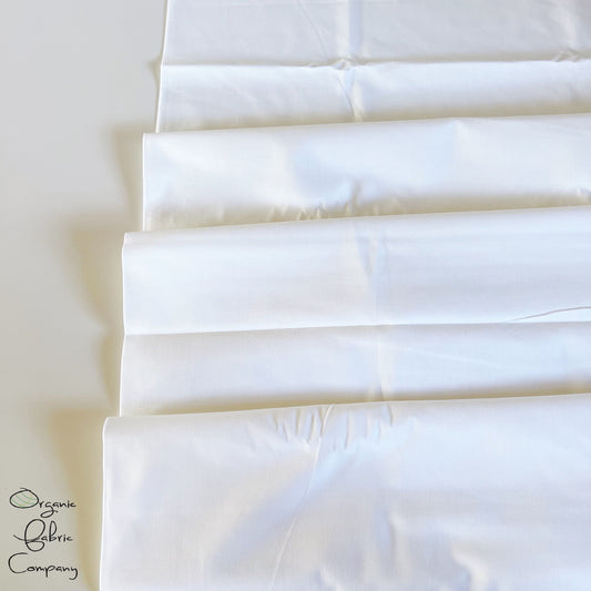 Limestone (White) Organic Broadcloth End of Bolt