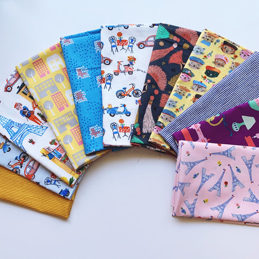 Cats à Paris Organic Poplin Fat Quarter Bundle
