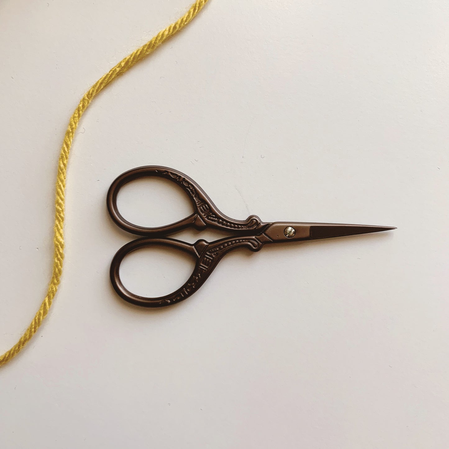 Leyah Antique Style Chocolate Brown Stainless Steel Embroidery Scissors