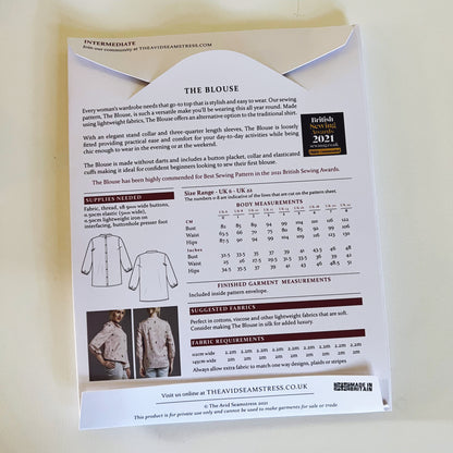 Patrón de costura de blusa - Patrón de costura del Reino Unido