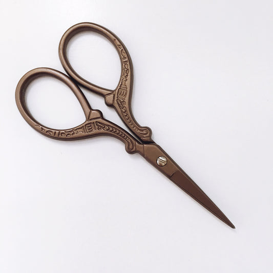 Leyah Antique Style Chocolate Brown Stainless Steel Embroidery Scissors