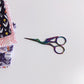 Rainbow Case Hardened Stork Antique Style Stainless Steel Embroidery Scissors